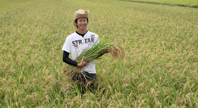 野菜セットを持つ代表です